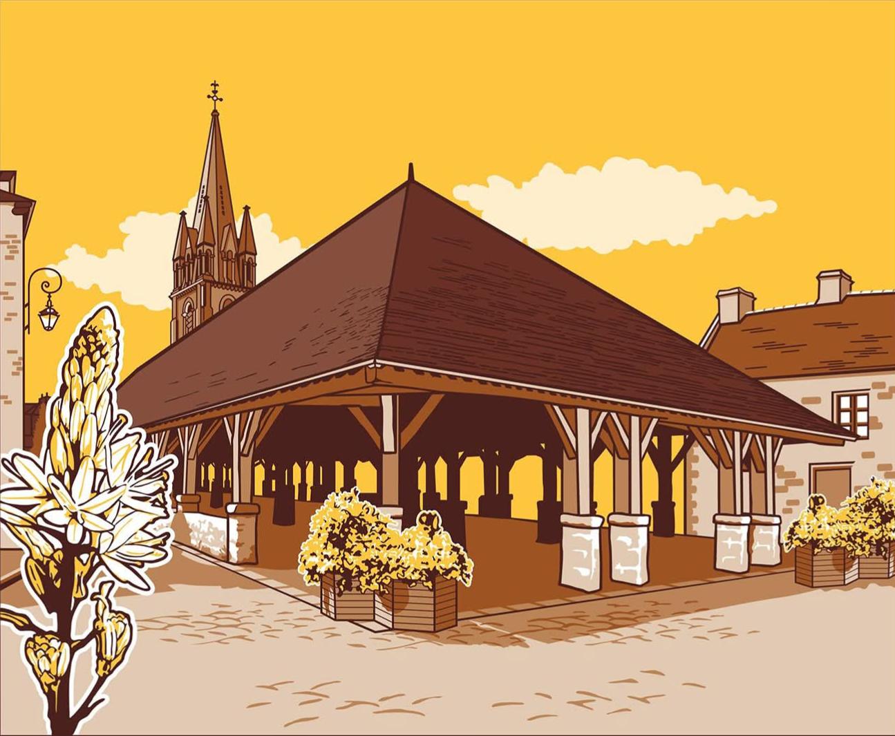 Photo du panneau : halle du 16e siècle